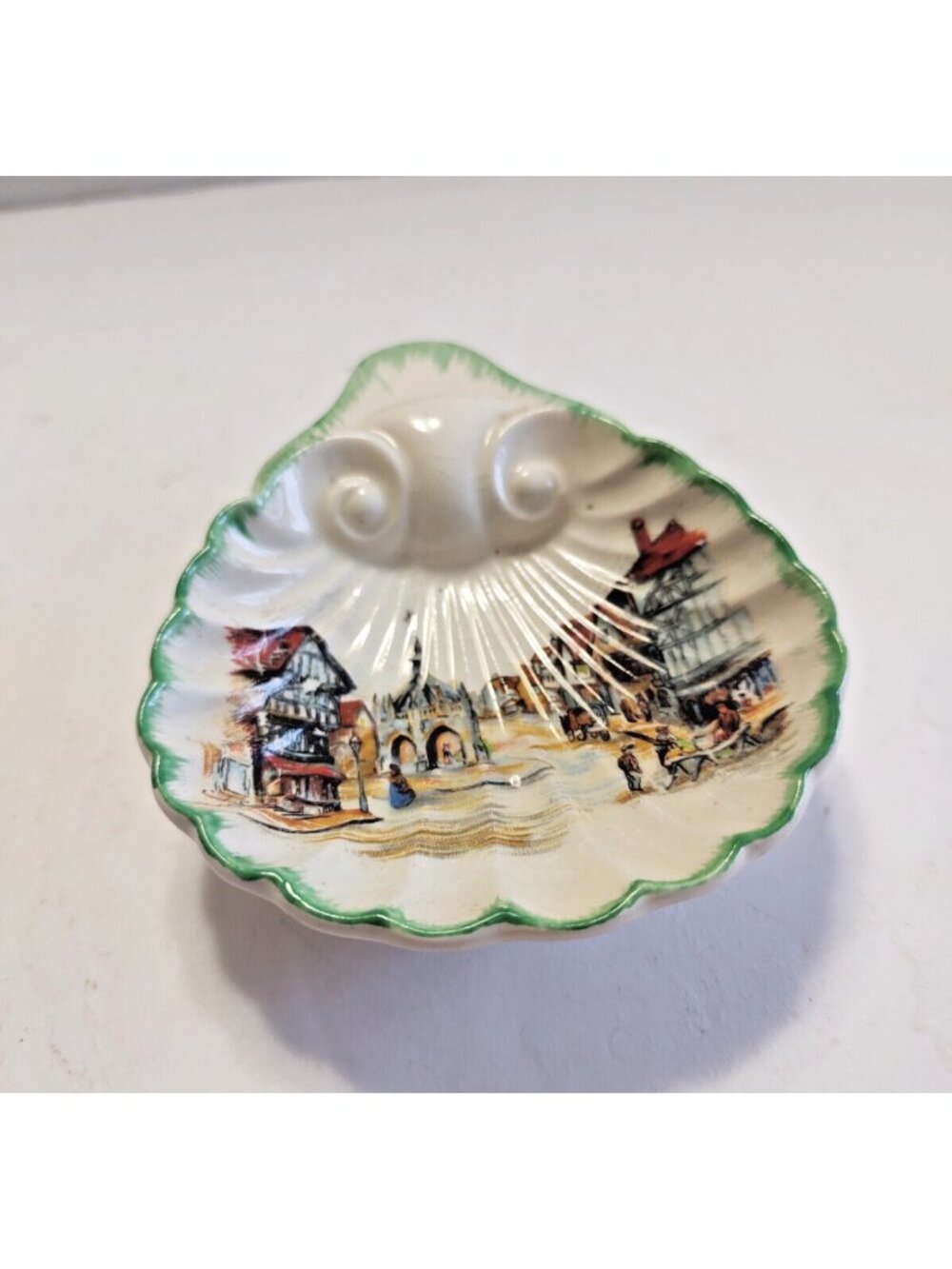 1940s Sandland Ware Staffordshire England Country Village Shell Pin or ring Dish